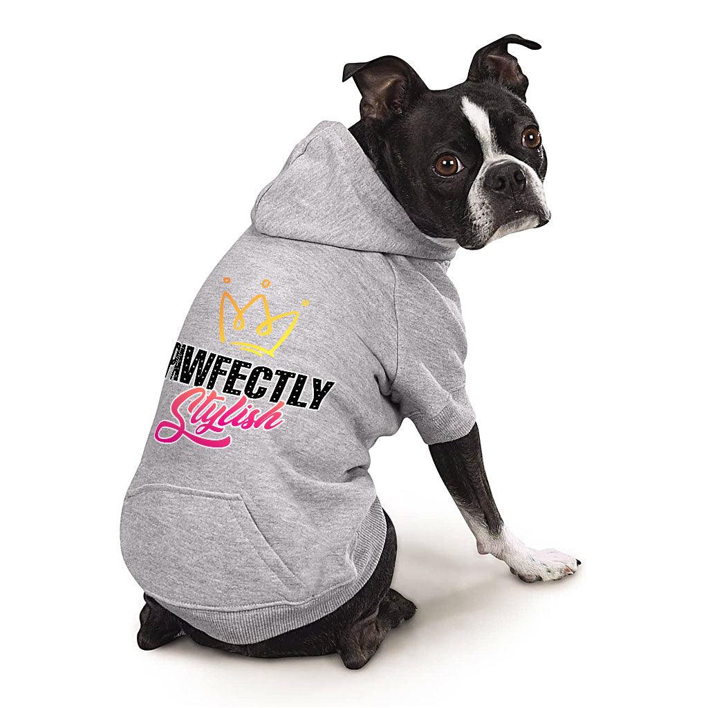 Pawfectly Stylish Dog Hoodie with Pocket - Crown Dog Coat - Printed Dog Clothing - MRSLM