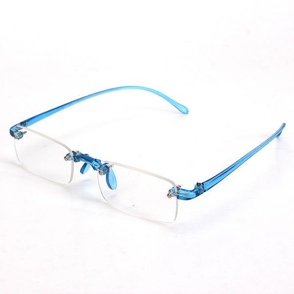 Blue Rimless Light Presbyopic Reading Glasses Fatigue Relieve Strength 1.0 1.5 2.0 2.5 3.0 - MRSLM