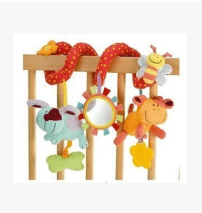 Infant Toddler Rattles Toys for Baby Stroller Crib Soft Rabbit Bear Style Pram Hanging Toys Plush Appease Doll Bed Accessories - MRSLM