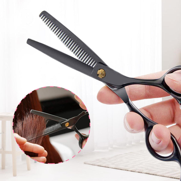 6-inch Barber Scissors Set Scissors Flat Shears Tooth Scissors Bangs Scissors Set (#01) - MRSLM