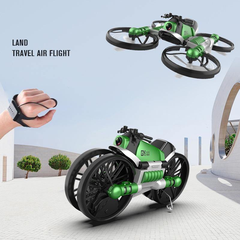 WiFi FPV RC Drone Motorcycle 2 in 1 Foldable Helicopter Camera 0.3MP Altitude Hold RC Quadcopter Motorcycle Drone 2 in 1 Dron - MRSLM
