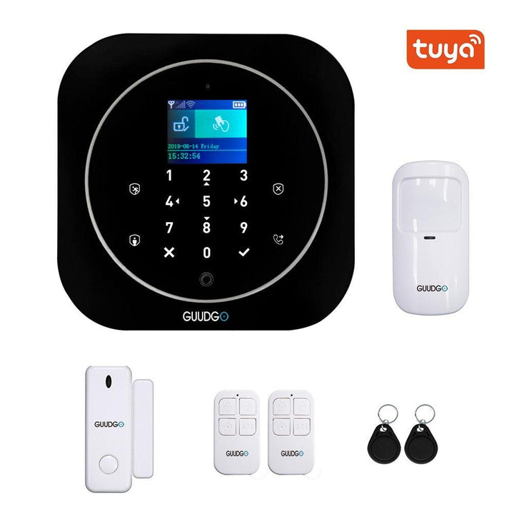 GUUDGO Tuya APP Smart WiFi GSM Home Security Alarm System Detector Home Alarm 433MHz Compatible With Alexa Google IFTTT - MRSLM