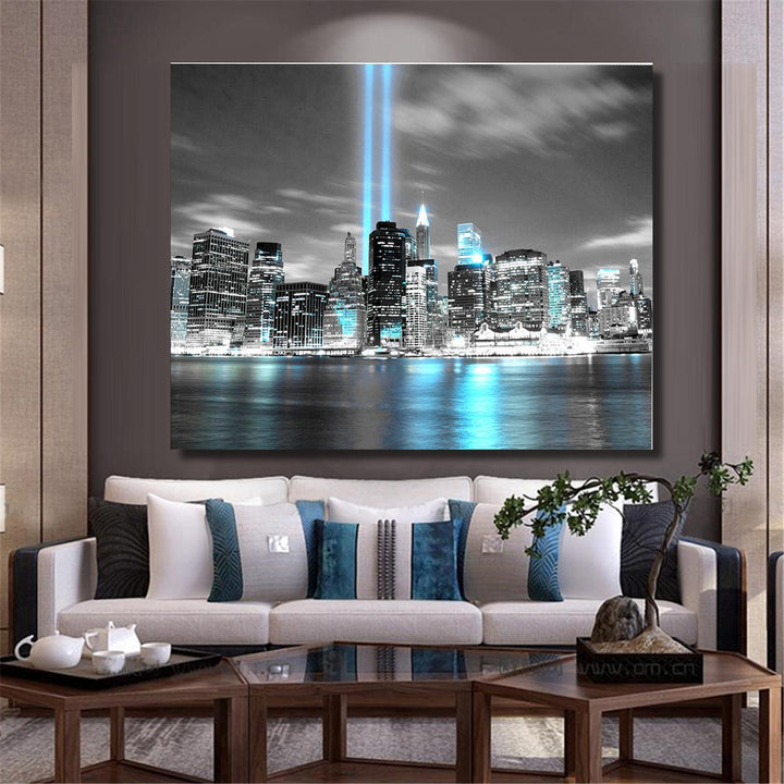 NEW YORK CITY Manhattan Skyline Unframed paintings Pictures Wall Art Painting - MRSLM