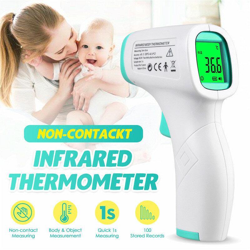 CE/FDA Certificated Portable Forehead Electronic IR Infrared Thermometer Non-Contact LCD Digital Temperature Fever Measurement Tester for Baby Adult Child Digital Thermometer - MRSLM