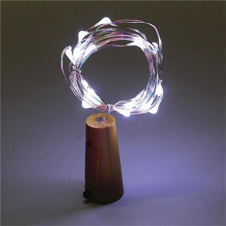 Battery Powered 15LEDs Cork Shaped Wine Bottle Night Fairy String Light for Christmas Party - MRSLM