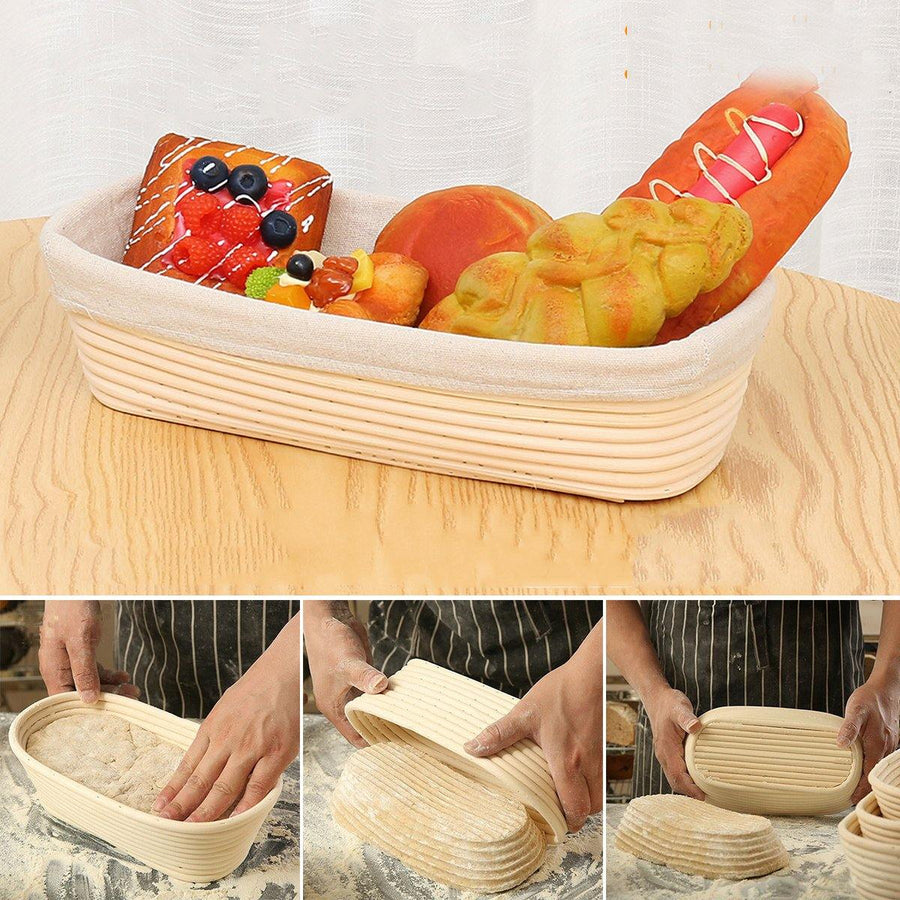 Banneton Bread Pan Bakery Proofing Bread Proofing Basket For Dough Bakery Tools Box Oval Fermentation Rattan Basket - MRSLM