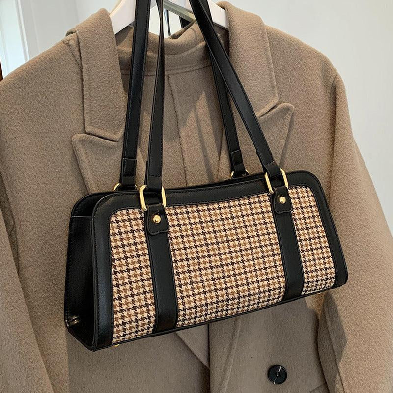 houndstooth PU shoulder bag, view 5 - MRSLM
