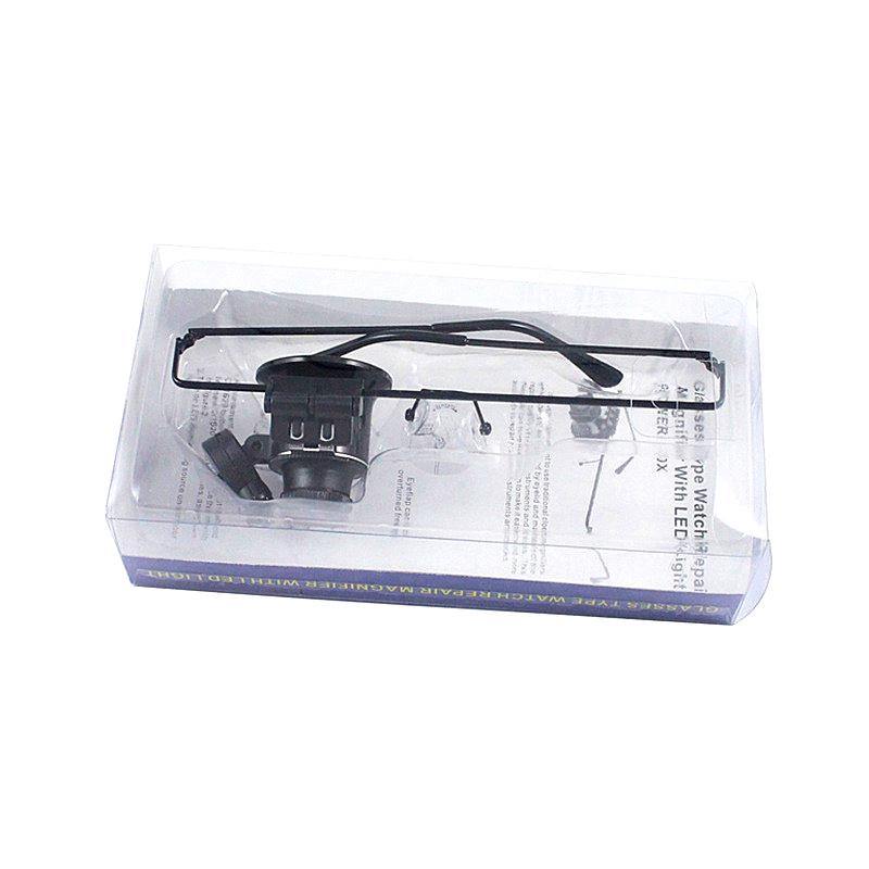 9892A Single Eye Headband Magnifier 20X Eye Type LED Light Source Repair Clock Magnifying Glass Microscope - MRSLM