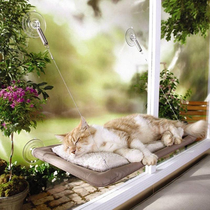Creative Pet Bed Puppy Cat Hammock Window Mounted Bed Hanging Shelf Seats Easy Installed Support 55lb/ 22KG - MRSLM