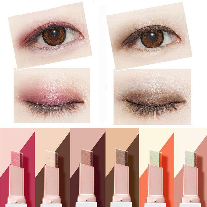 6 Colors Double Color Pearl Eyeshadow Pen Eye Shadow Stick Gradient Colors Makeup - MRSLM
