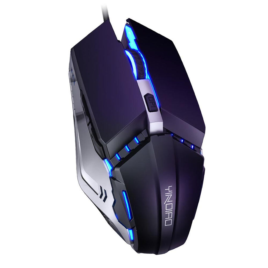YINDIAO Wired Silent Gaming Mouse Ergonomic 6 Buttons 3200DPI RGB Backlight Computer Gamer Mice Mute Mouse for PUBG FPS Game - MRSLM