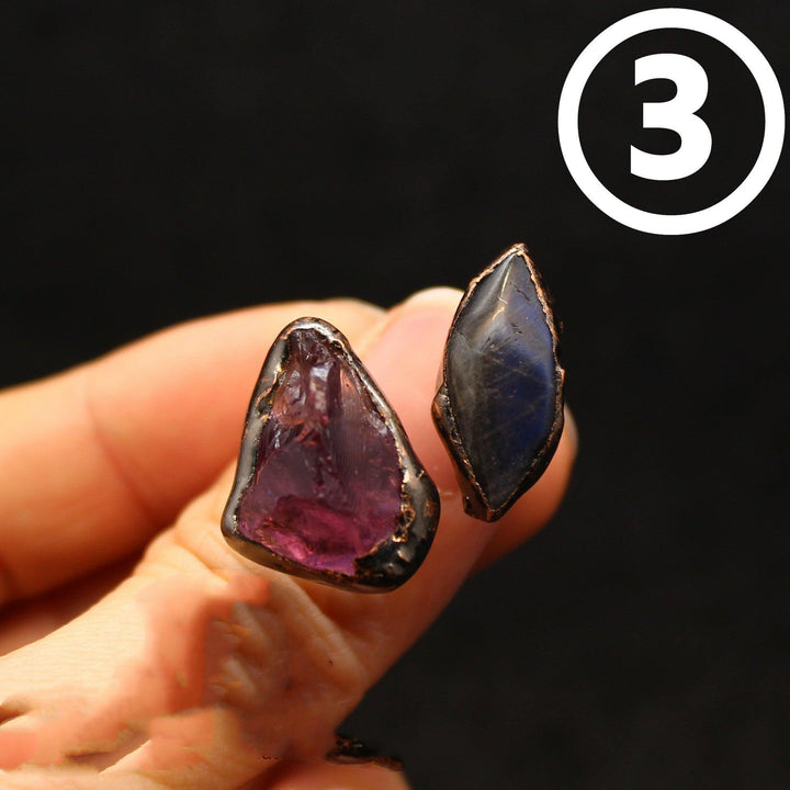 Medieval Vintage Purple Quartz Original Stone Ring - MRSLM