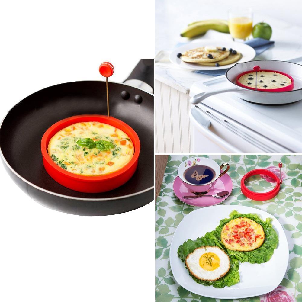 Omelette Maker Mold Round Shape Silicone Nonstick Frying Egg Mould Shape Ring Pancake Rings Mold - MRSLM