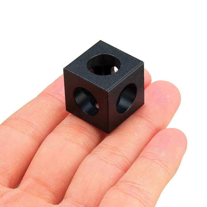 Black Anodized Aluminum 2020Profile Cube Corner Prism Connector Adjustable Wheel Bracket For 3D Printer CNC Part - MRSLM