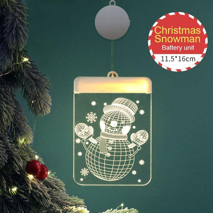 Creativity Christmas Decoration USB Lights LED Battery Lights Bells Elk String Lights 3D Acrylic Board Hanging Lights - MRSLM