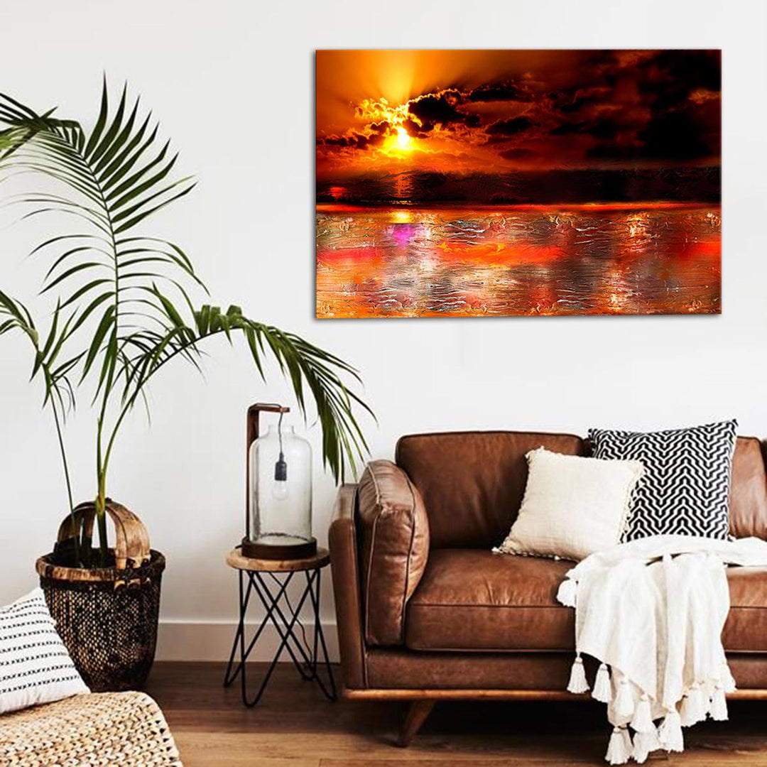 40*120/45*135cm Canvas Unframed Wall Painting Sea Sunset Hanging Pictures Modern Home Wall Decoration Supplies - MRSLM