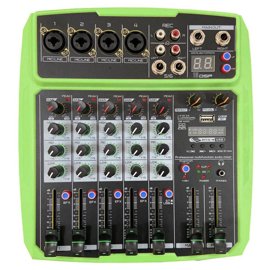 WENYANWEN Mini 4 Channel 16 DSP Effect USB Delay and Repeat Efferts Audio Mixer Console With Channel Volume Contrl - MRSLM