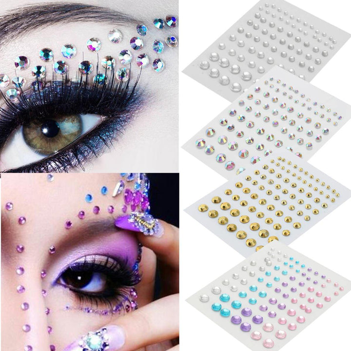 Halloween Cosplay Jewelry Eyes Makeup Crystal Eyes Sticker Tattoo Diamond Glitter Makeup Sticker - MRSLM