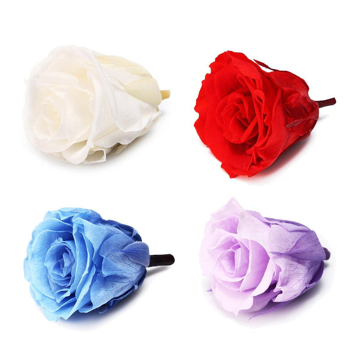 12pcs Romantic Preserved Forever Rose Flowers 3-4cm Wedding Valentine's Day Decorations - MRSLM