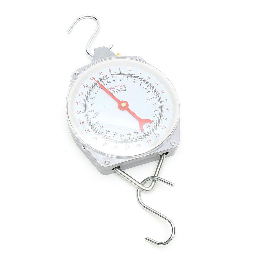 25KG 55lbs Capacity Alloy Mechanical Hanging Scales Mechanical With 2 Hooks Weighting Scale - MRSLM