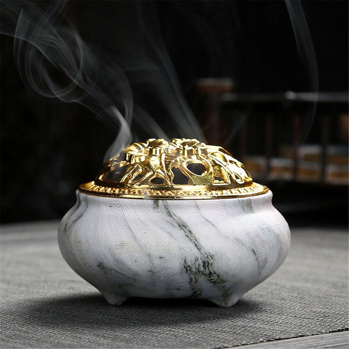 Antique Incense Burner Cone Sandalwood Censer Holder Buddhist Yoga Relax Decor - MRSLM