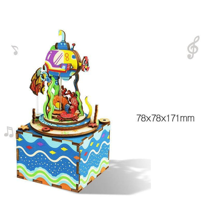 DIY 3D Kitty Ballet Wooden Puzzle Game Assembly Moveable Music Box Toy - MRSLM