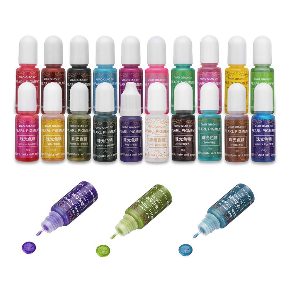 15g Shiny Color Epoxy UV Resin Pigment DIY Jewelry Coloring Dye Glue 20 Colors - MRSLM