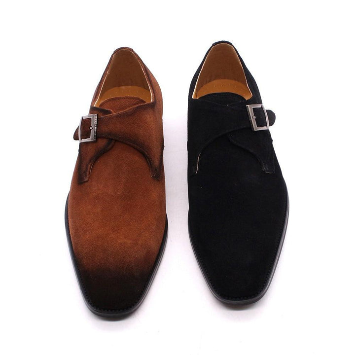 Suede Handmade Men's Shoes Leather Brown Business Casual Classic Retro - MRSLM
