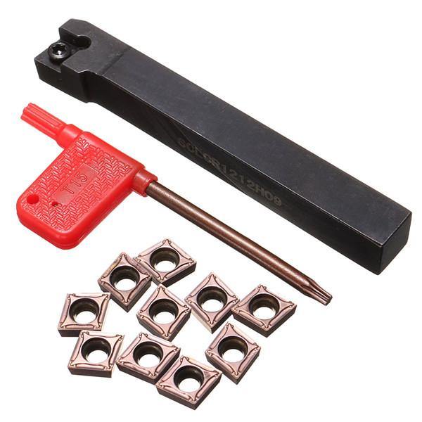 SCLCR1212H09 Turning Tool Holder CNC Lathe Tool Cutter With 10pcs CCMT09T304-PM Inserts - MRSLM