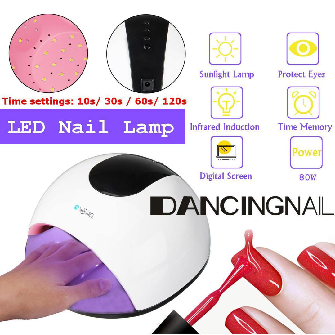 80W LED UV Nail Gel Curing Lamp Light Nail Gel Polish Dryer Nail Art Machine - MRSLM