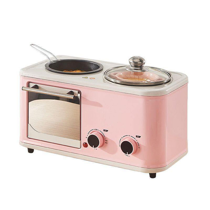 3 in 1 Electric Household Breakfast Machine Mini Bread Toaster Baking Oven Omelette Frying Pan Food Steamer - MRSLM