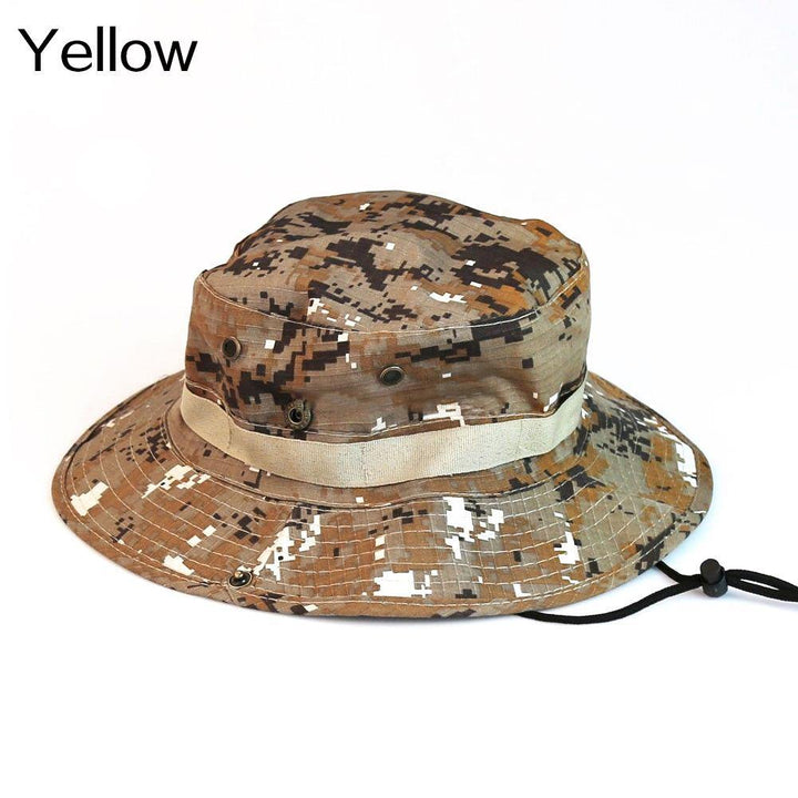 Hot Unisex Wide Brim Camouflage Hiking Outdoor Fishing Bucket Boonie Sun Hat - MRSLM