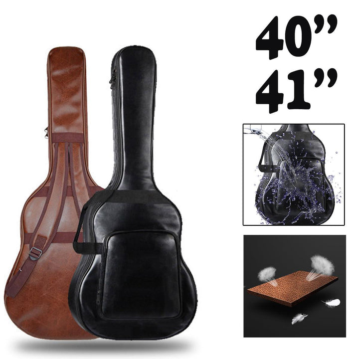 40/41 Inch Acoustic Guitar Bag Waterproof PU Leather Guitar Backpack - MRSLM