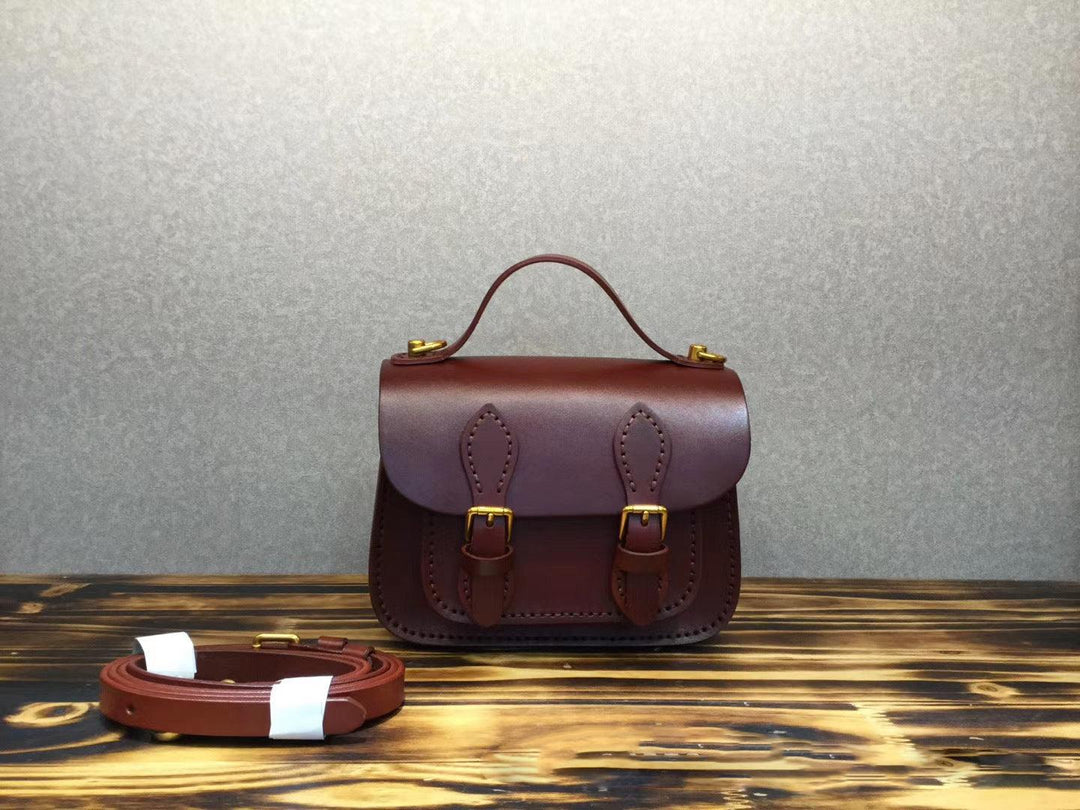 Vintage Tree Cream Leather Portable Messenger Bag - MRSLM