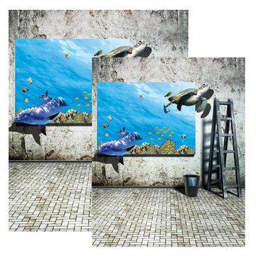 3x5FT 5x7FT Retro Wall Sea Poster Photography Backdrop Background Studio Prop (150CM * 210CM) - MRSLM