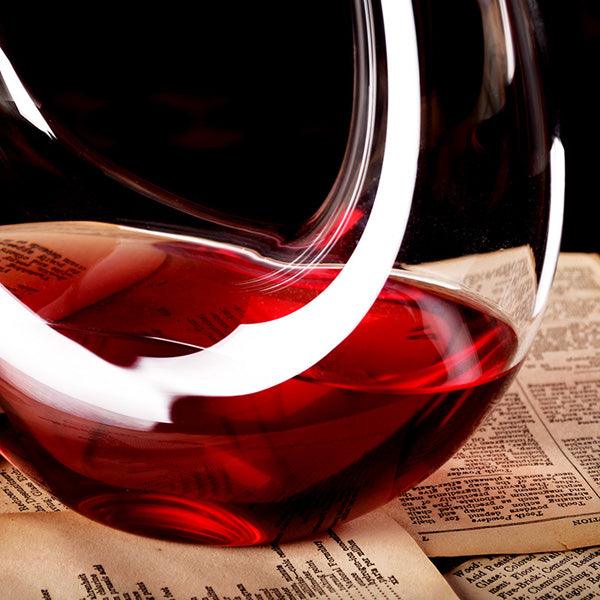 1200ml Luxurious Crystal Glass U-shaped Horn Wine Decanter Wine Pourer Red Wine Carafe Aerator - MRSLM