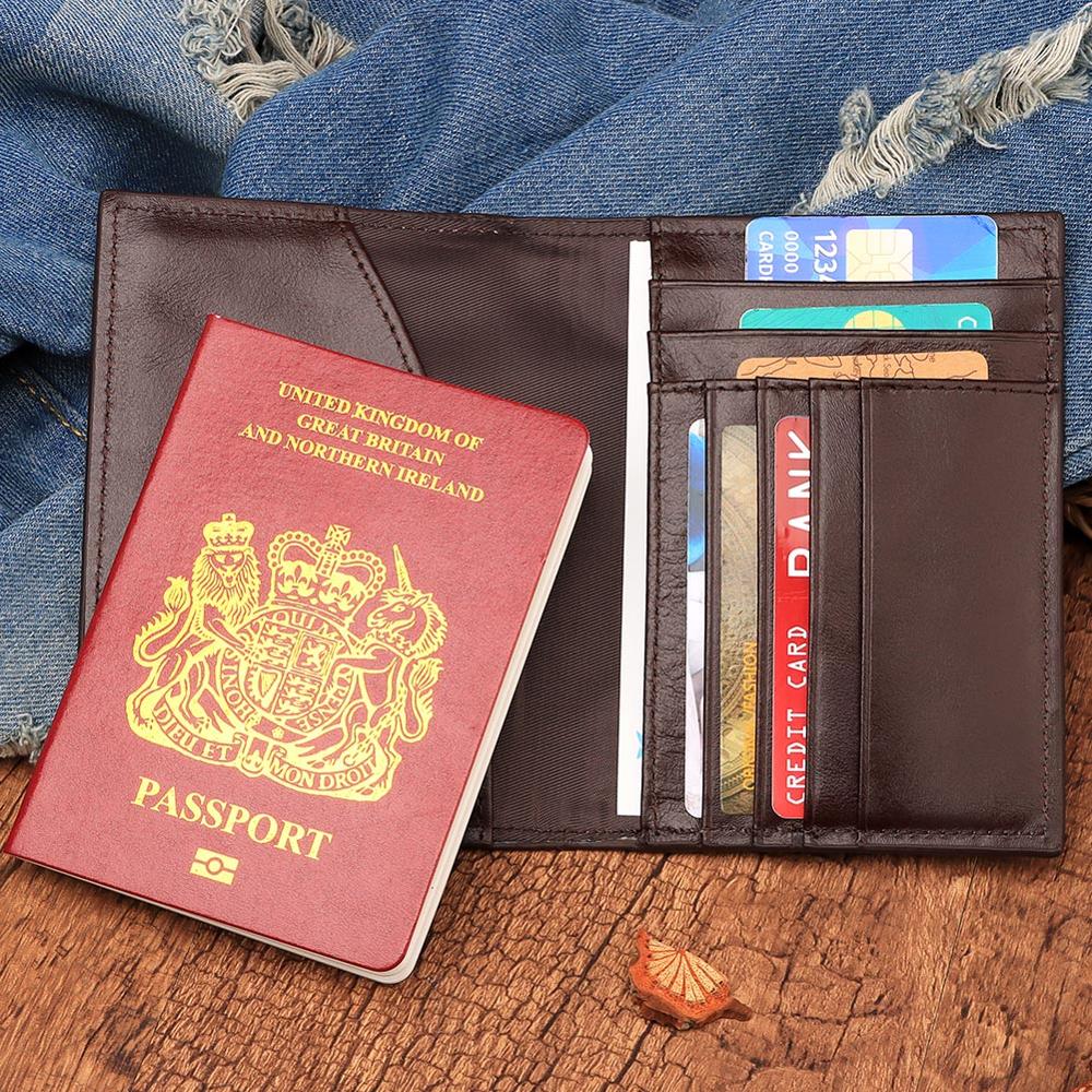 Genuine Leather Business Travel Passport Cover