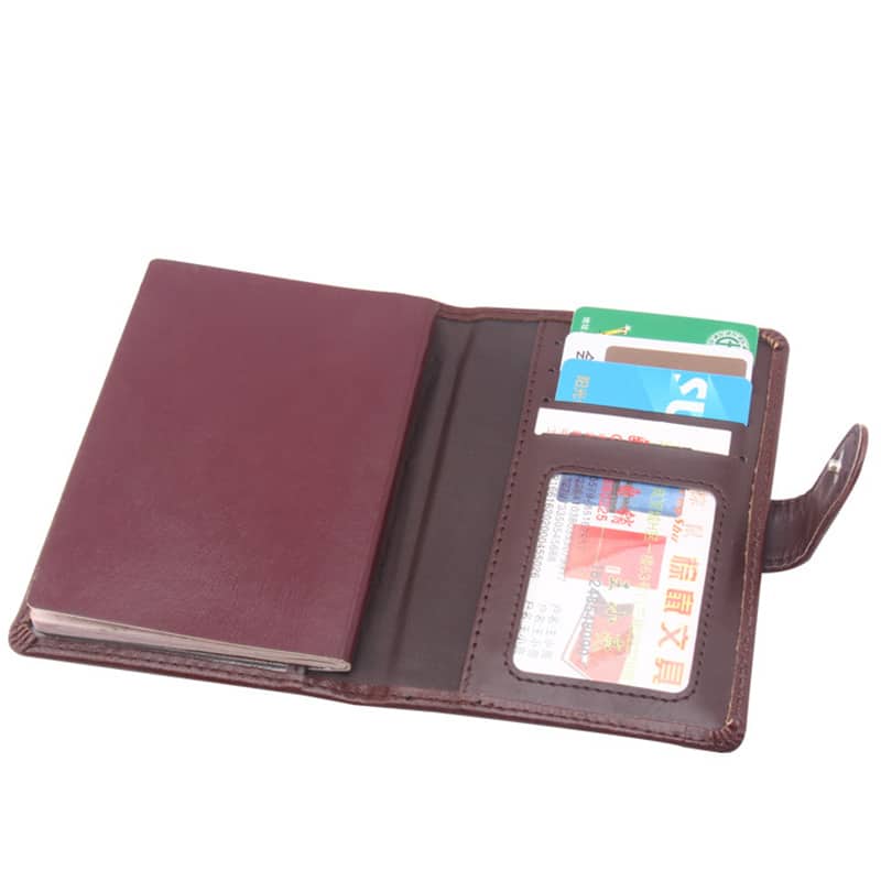 Men's Faux Leather Passport Cover with Driver License Compartment