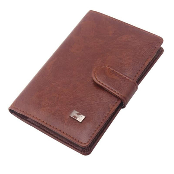 Men's Faux Leather Passport Cover with Driver License Compartment