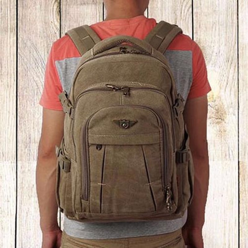 Men's Military Style Canvas Backpack