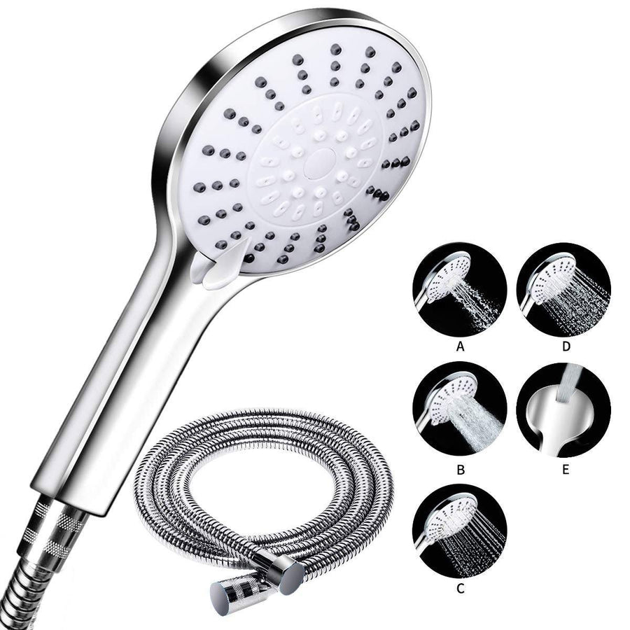 5 Mode Detachable Shower Heads Long Hose Handheld Spray Stainless Steel Shower Head - MRSLM