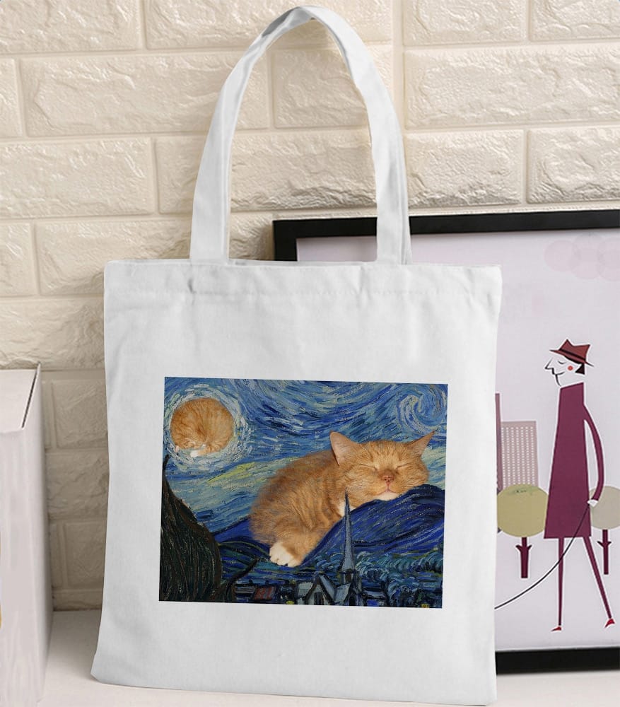 Van Gogh Print Canvas Tote Bag