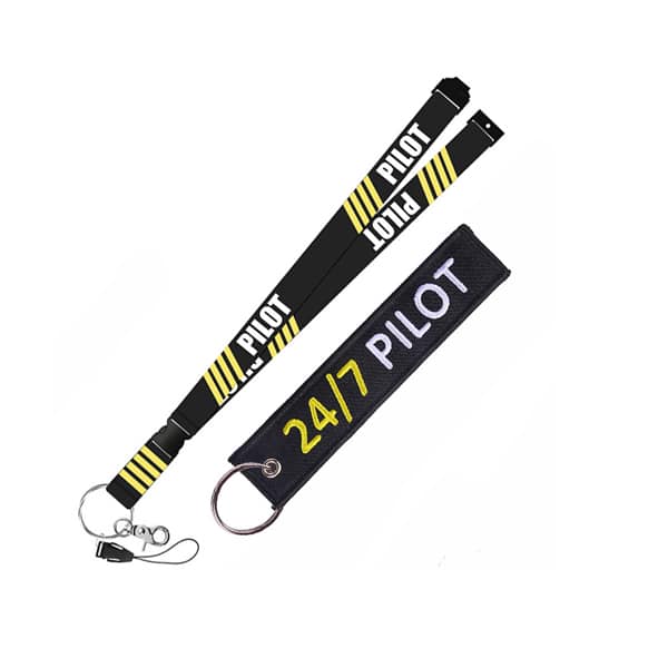 pilot-theme cloth lanyard, view 5 - MRSLM