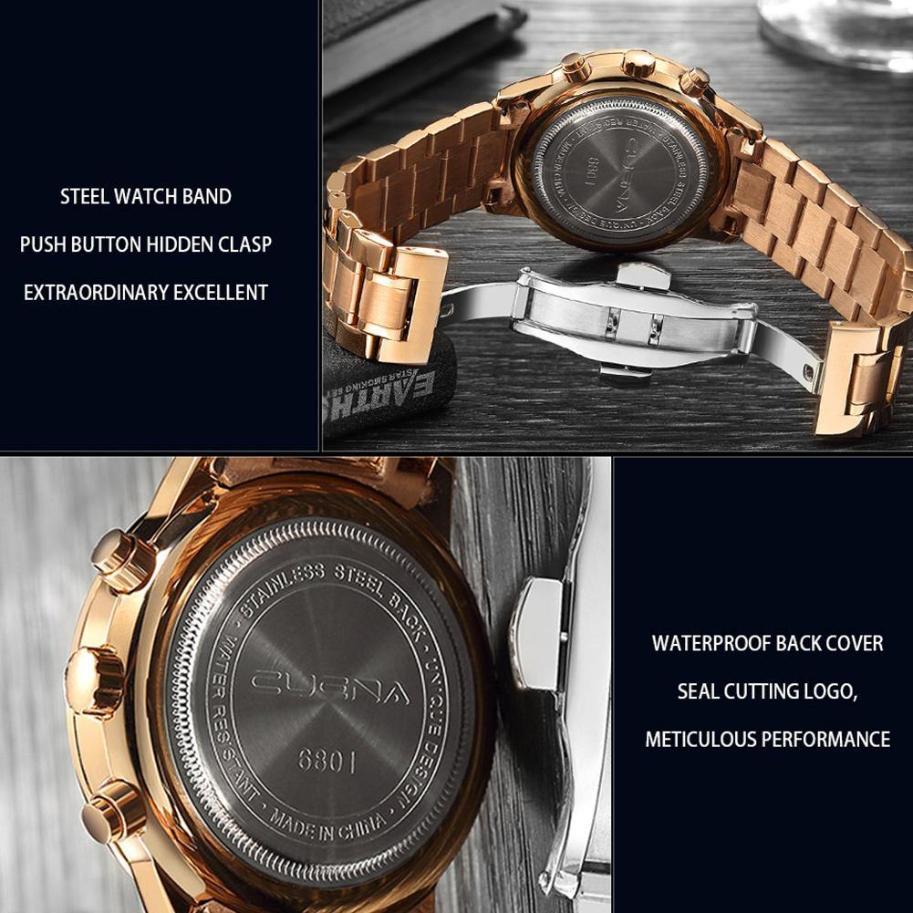 Calendar Chronograph Men's Business Luminous Pointer Quartz Wrist Watch Gift - MRSLM