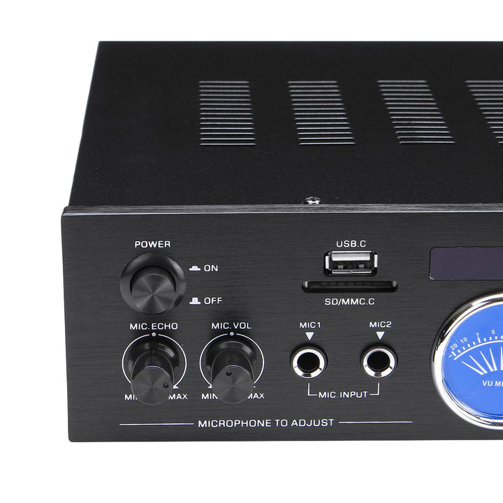 AV-505AT 110-220V bluetooth Home Power Amplifier Audio Stereo AMP Mixer USB FM (110V US Plug) - MRSLM