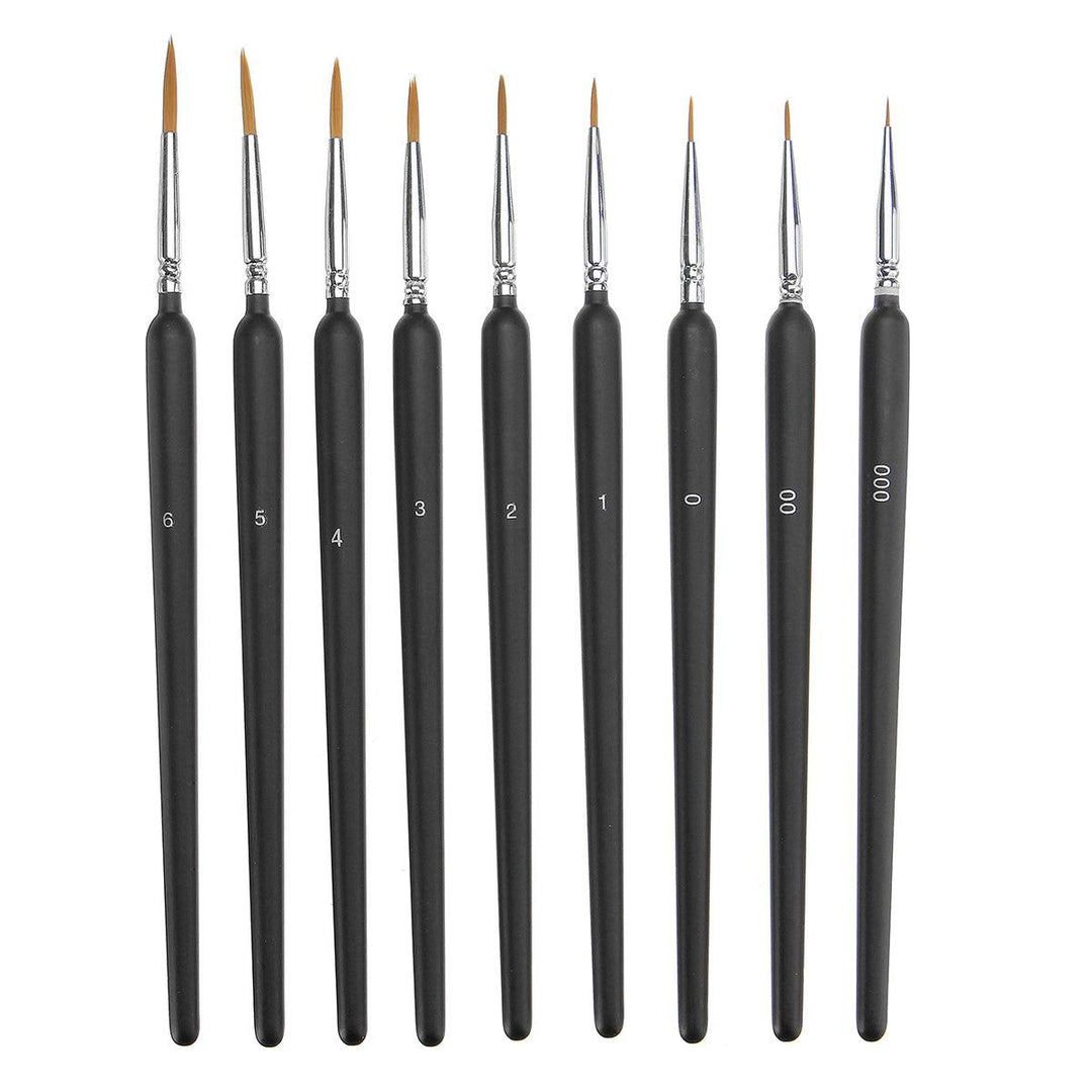 9Pcs Painting Brushes Hook Line Pens Wolf Tail Hair Brush School Office Art Supplies - MRSLM