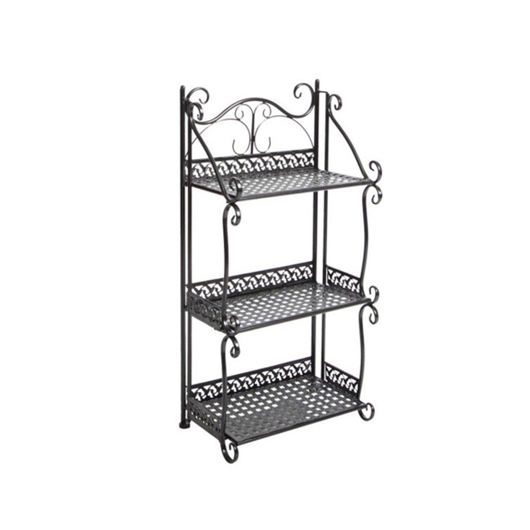 3 Layers Storage Rack Iron Art Shelf Multi Functional Kitchen Bathroom Corner Storage Rack for Home Decor Rack - MRSLM