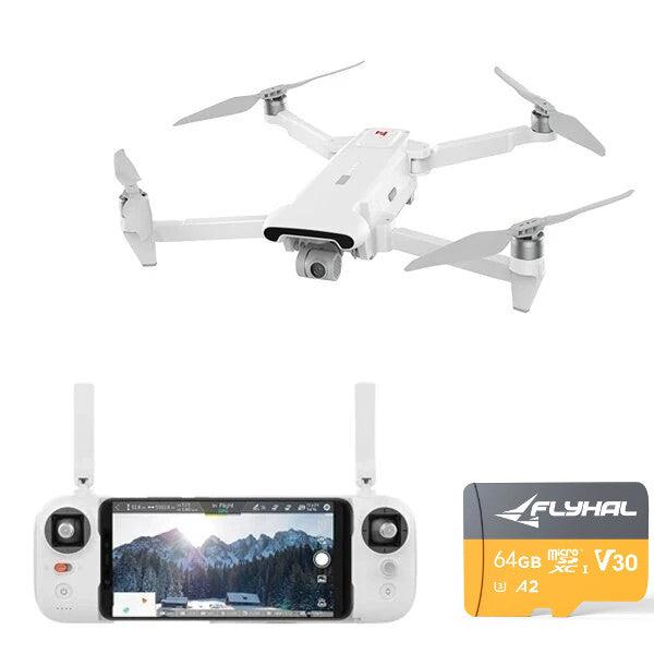 FIMI X8 SE 2020 Drone with 64GB 160MB/s TF Card 8KM FPV With 3-axis Gimbal 4K Camera HDR Video GPS 35mins Flight Time RC Quadcopter RTF One Battery Version - No FIMI Premium Care - MRSLM
