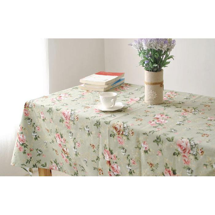 Rectangle Pastoral Style Thicken Cotton Linen Tablecloth Tableware Mat Desk Cover Home Decor - MRSLM