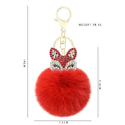 fox fur ball keychain, view 22 - MRSLM